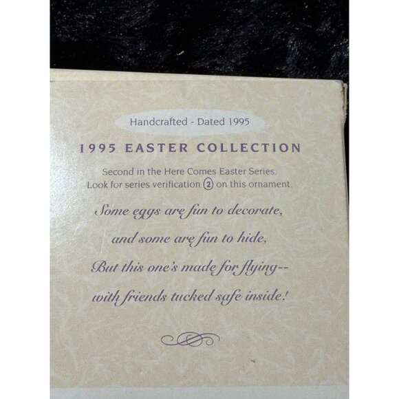 Hallmark 1995 Keepsake Ornament Here Comes Easter Bunny & Chick Helicopter - Picture 6 of 8